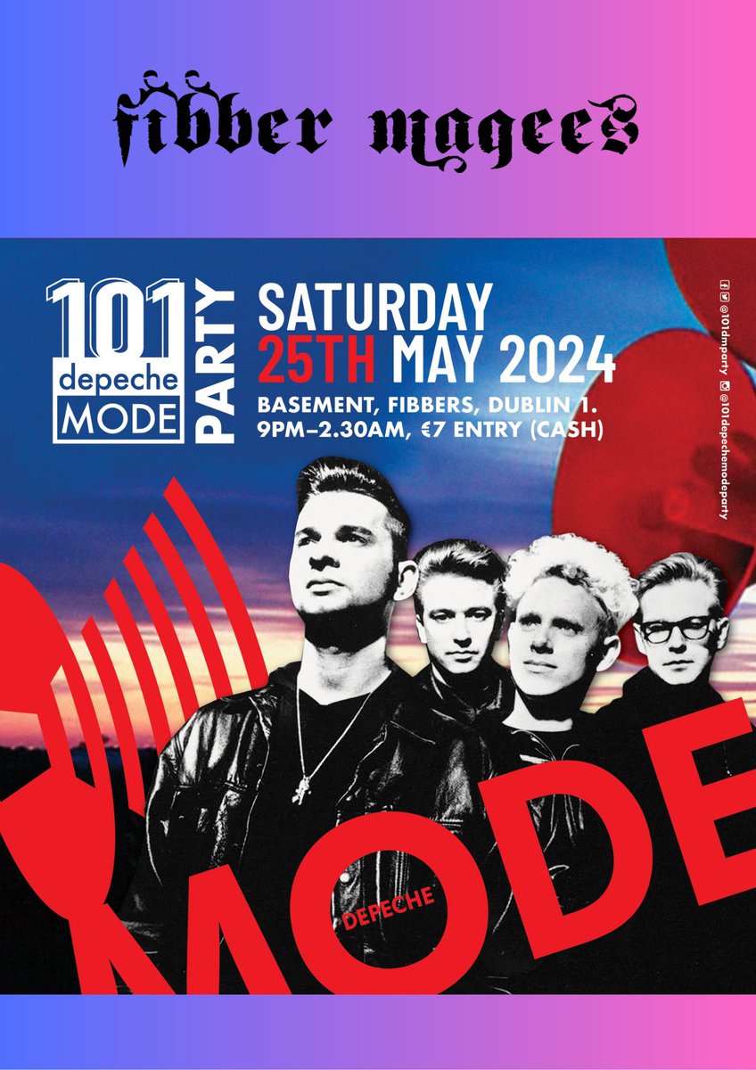 Saturday Downstairs : 101 Depeche Mode Party Sunday : The Late Session with Pointbreak , open till late , free admission