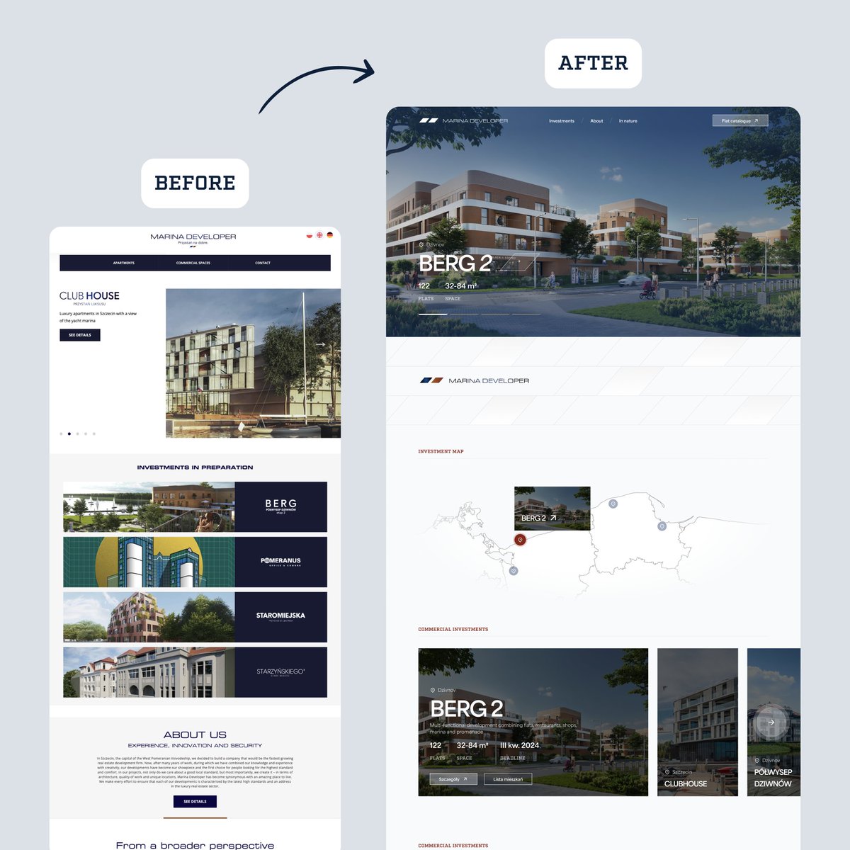 Website redesign for Real Estate developer 🏦

Before → After

What do you think?
