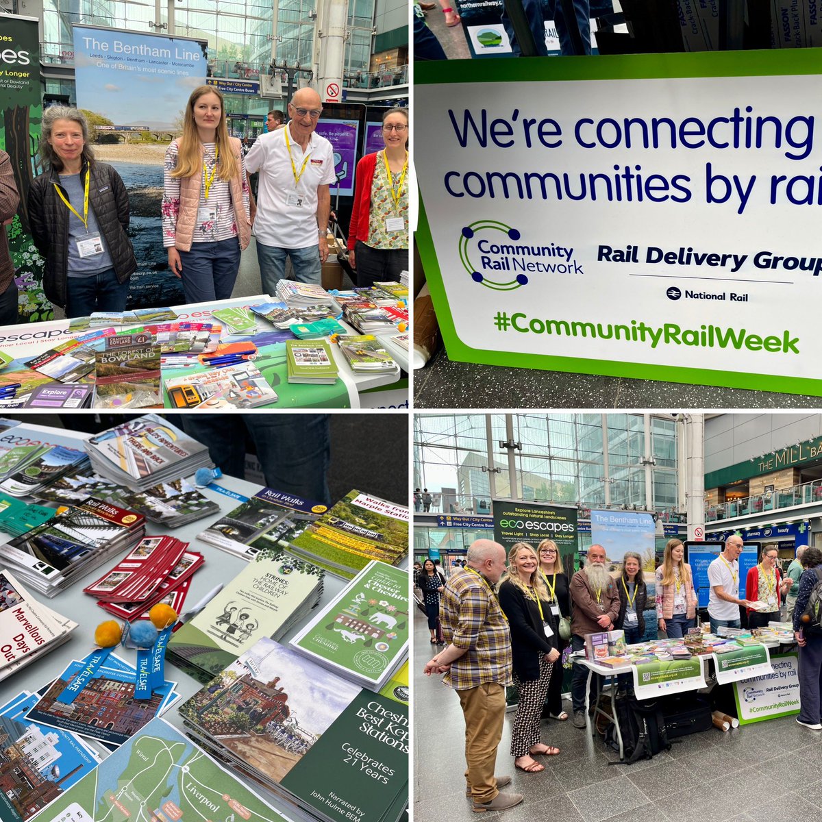 It’s #CommintyRailWeek and volunteers are here at @NetworkRailMAN with lots of walking guides and ideas for days out by train @northernassist