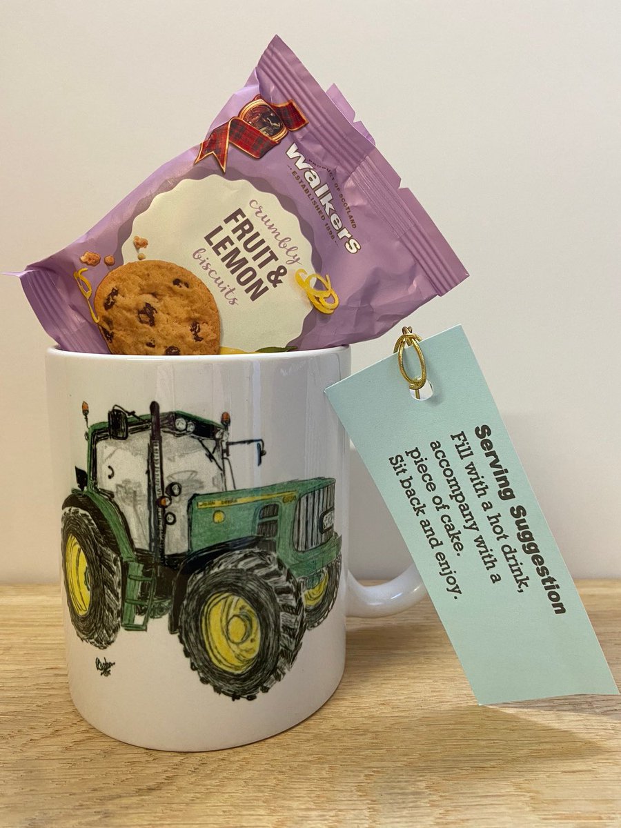 Modern Tractor Ceramic Mug granvillestudio.etsy.com/listing/263166… All mugs come boxed with biscuits and a serving suggestion. #farming #mhhsbd