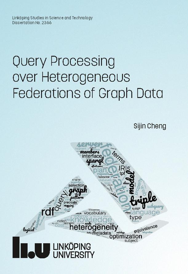 Ph.D. defence this week: Sijin Cheng, Query Processing over Heterogeneous Federations of Graph Data Thursday 23 May, 08:30 in Ada Lovelace, B Building, Campus Valla, Linköping  urn.kb.se/resolve?urn=ur… #LiU
