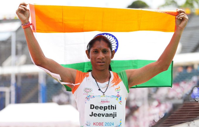 🚨 Deepthi Jeevanji creates a new world record and clinches gold by clocking 55.07 seconds in the women's 400m T20 event.

India's first ever gold in track events at World Para Athletics Championships.