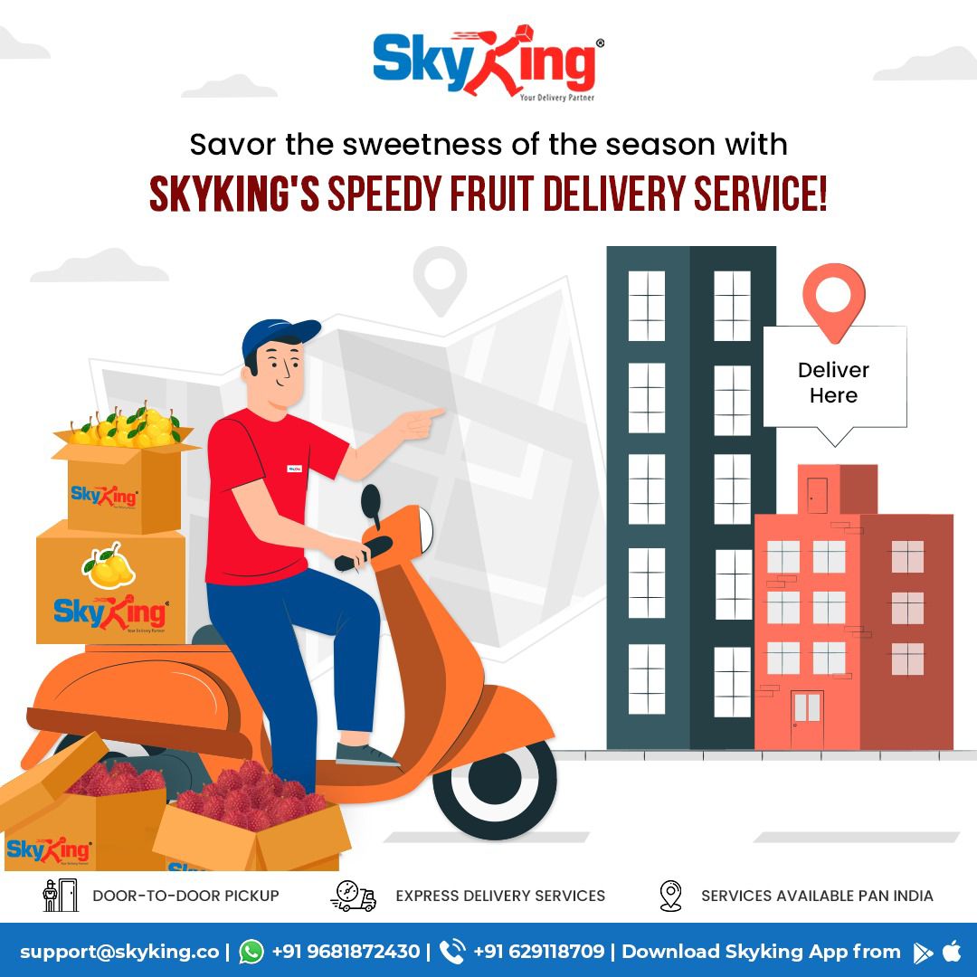 Treat yourself to the goodness of farm fresh fruits. Order and get it delivered via Skyking's air mode service!

#skykingcourier #courierservice #deliveringhappiness #contacttoday #fruitdelivery #summerdelivery