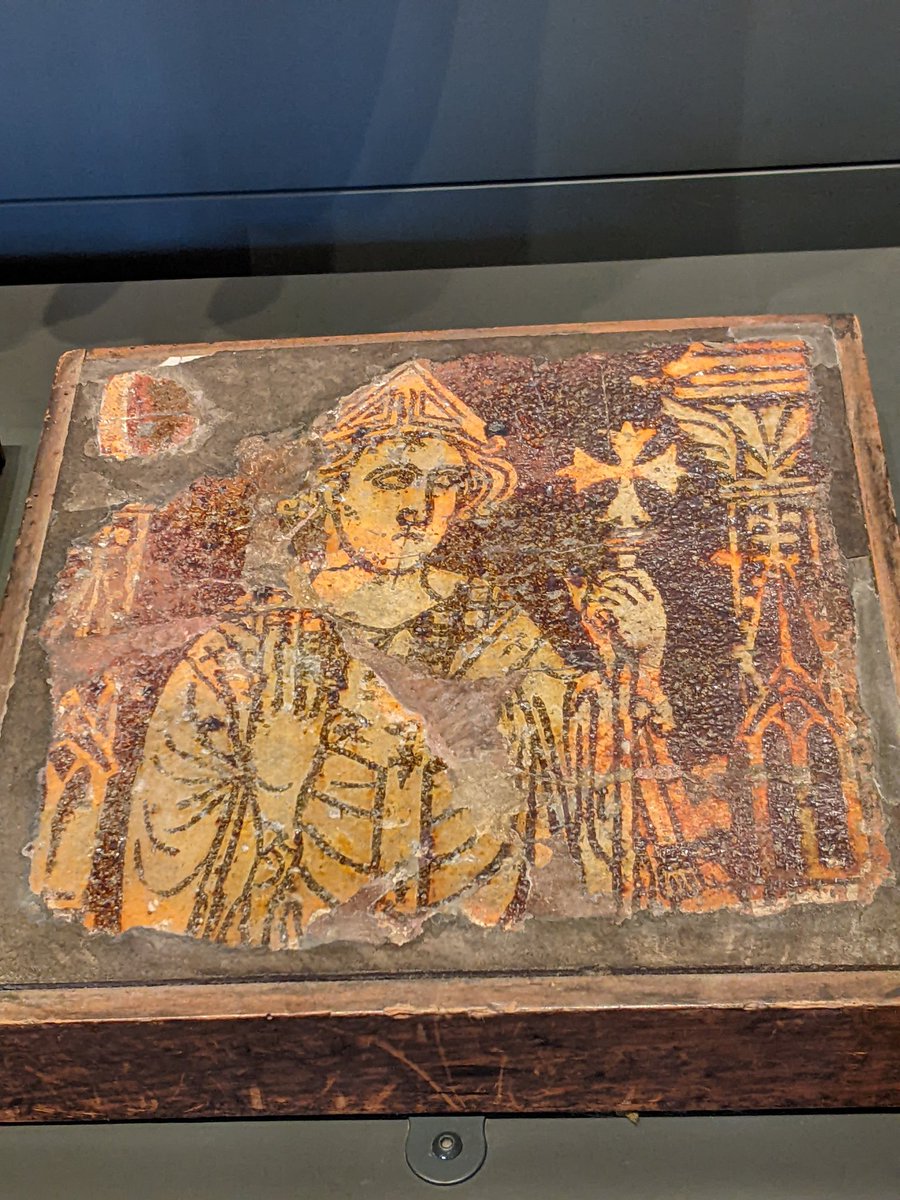 A bishop shown on a Chertsey tile, made in the thirteenth century. Now displayed in the exhibition at Winchester cathedral, originally set in the altar at St Swithun's shrine #MedievalMonday