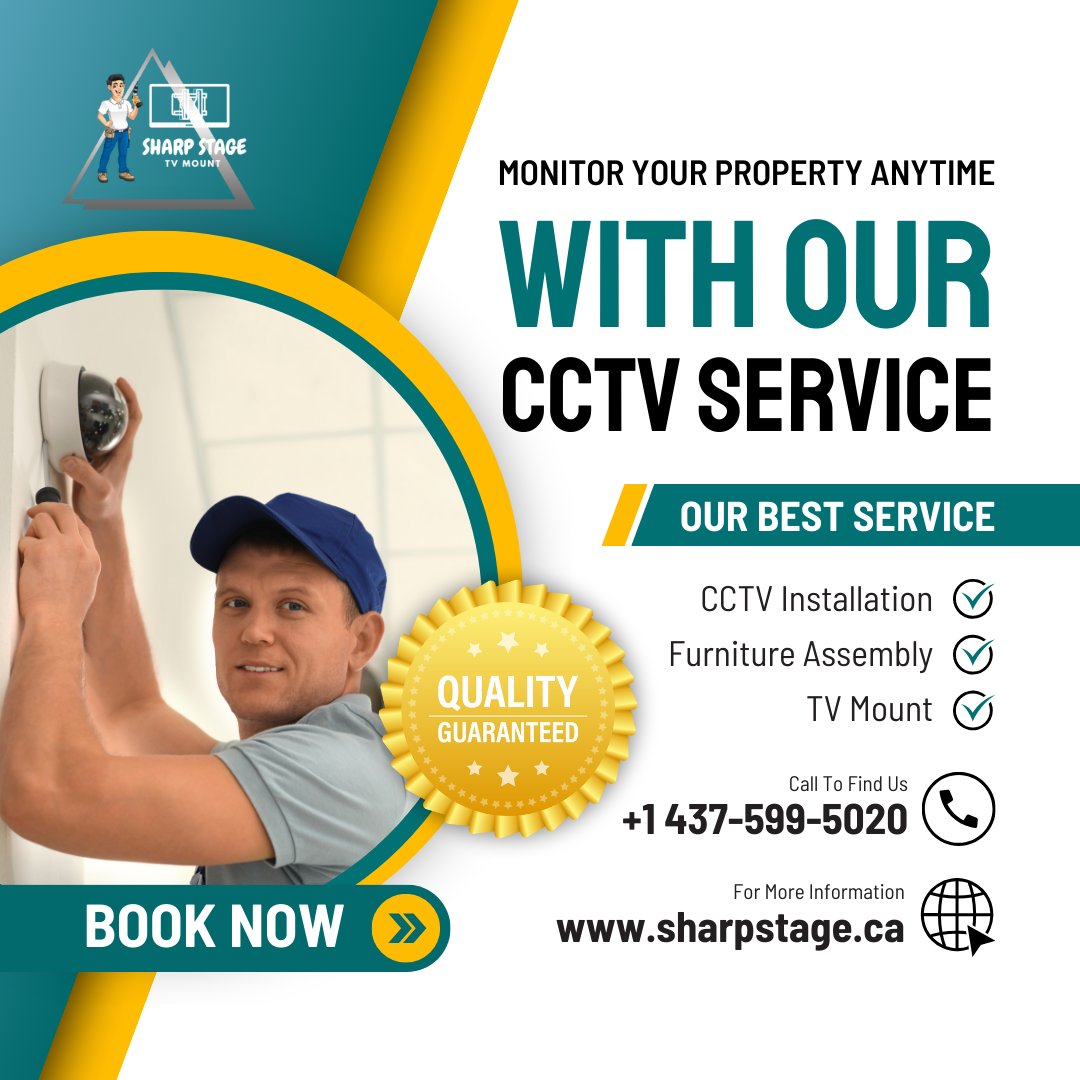 SharpStageca's tweet image. 🔒 Secure Your Space with SharpStage! 🔒

 Serving GTA, we offer CCTV, furniture assembly &amp;amp; TV mounting. Call +1 437-599-5020 to book. Visit sharpstage.ca for more. 

#SharpStage #CCTV #Furniture #TV #GTA #Security #Toronto
