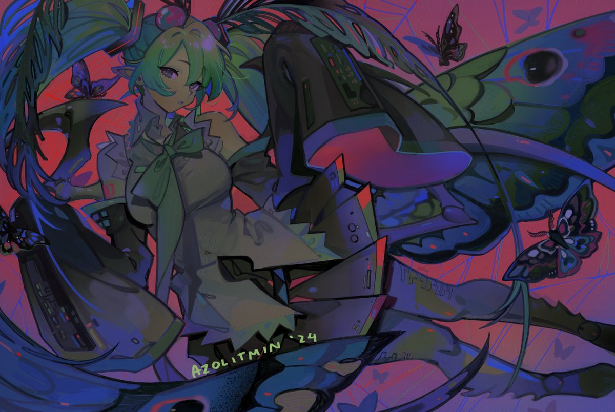 azolitmin's tweet image. I finished her...mothsune miku