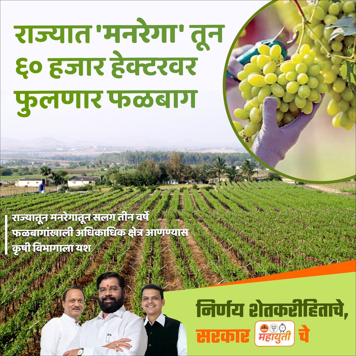 ivShubham_INN's tweet photo. मनरेगा के तहत 60,000 हेक्टेयर में बागों का विस्तार करने की उल्लेखनीय उपलब्धि के लिए सीएम एकनाथ शिंदे को बधाई! कृषि में बदलाव और ग्रामीण आजीविका को बढ़ावा। https://t.co/rdqsqSpIDS