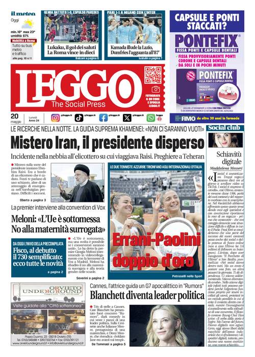 Ecco la prima pagina di Leggo di oggi shop.leggo.it/edicola