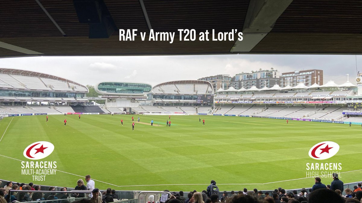What a venue! Our cricketers loved watching a T20 between @RoyalAirForce and @BritishArmy @HomeOfCricket #sportatsaracenshigh #schoolcricket #cricketteam #londononourdoorstep #livesport