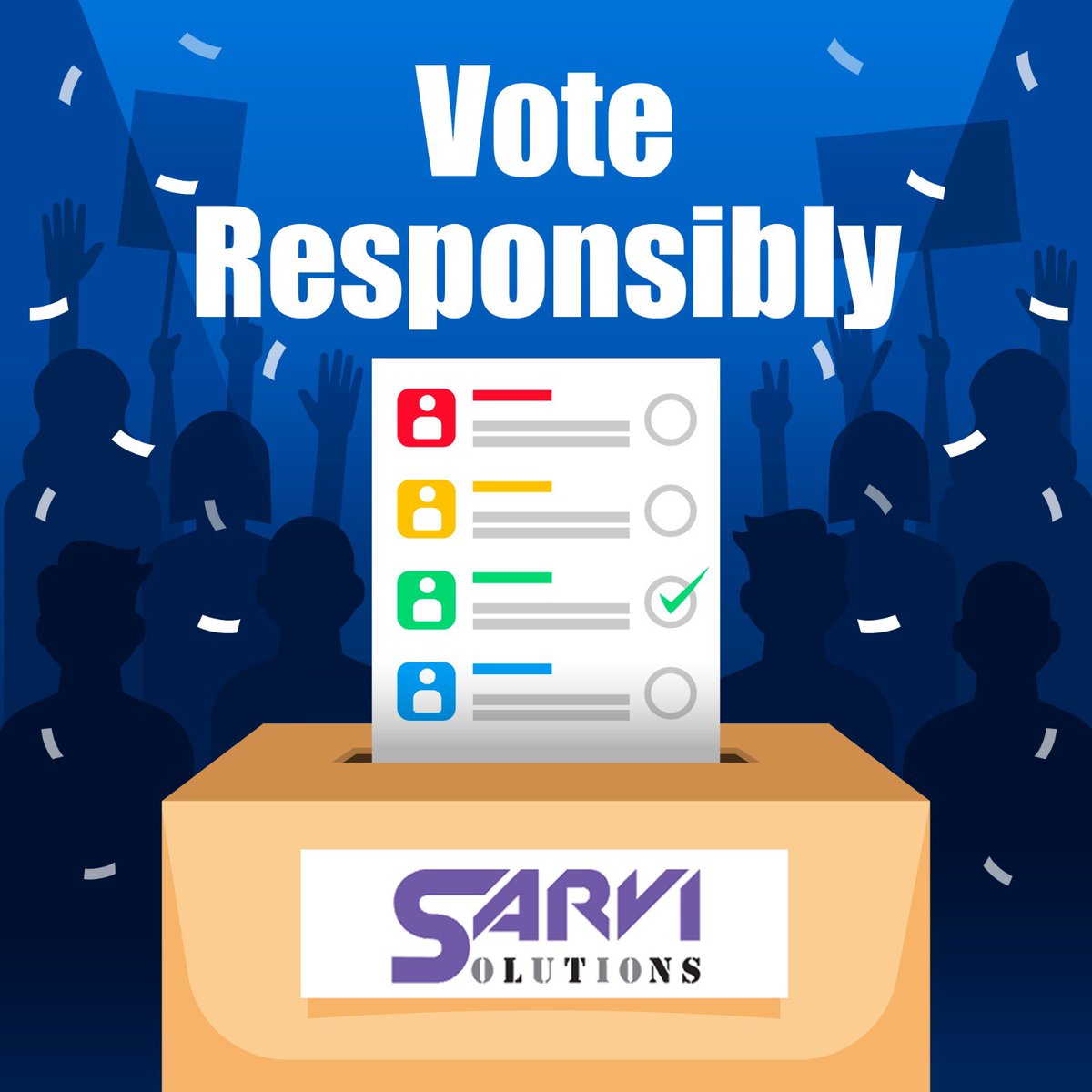 SarviSolutions's tweet photo. Today marks the fifth phase of Lok Sabha polls. Cast your vote responsibly to elect your preferred candidate who will help in the local as well as national development.

#vote #election #election2024 https://t.co/gAzyy574ef