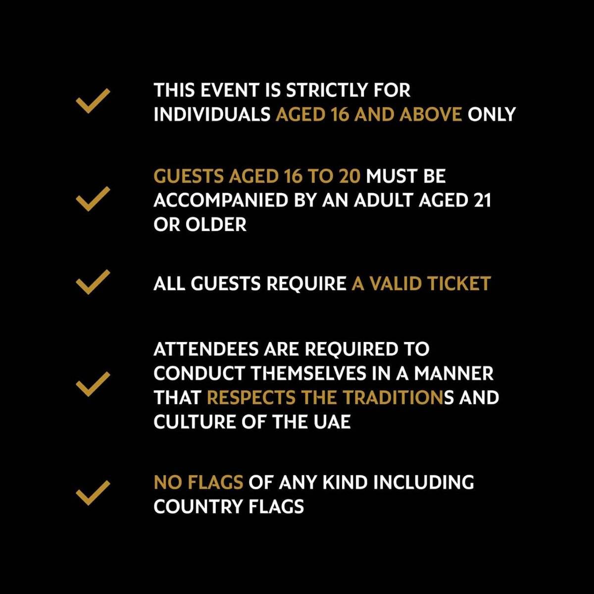 Few reminders before you chuckle the night away!

#RediscoverEntertainment #RediscoverAD #ExperienceExtraordinary #InAbuDhabi #WhatsHotInUAE 

@yasisland @yasbayuae @abudhabievents @etihadarena.ae