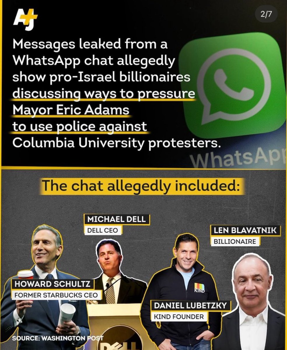 LEAKED MESSAGE SHOWS ZIONISTS BILLIONAIRES DISCUSSING HOW TO PRESSURE MAYOR ERIC ADAMS TO USE POLICE AGAINST STUDENT PROTESTORS
