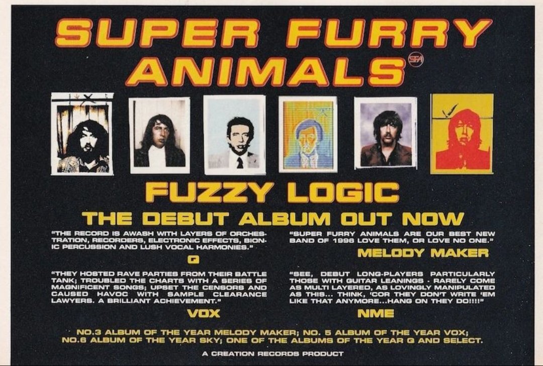 #onthisday in 1996

Super Fury Animals released their debut album  ● Fuzzy Logic 

What's your favourite track on the album...? 

#SFAOK