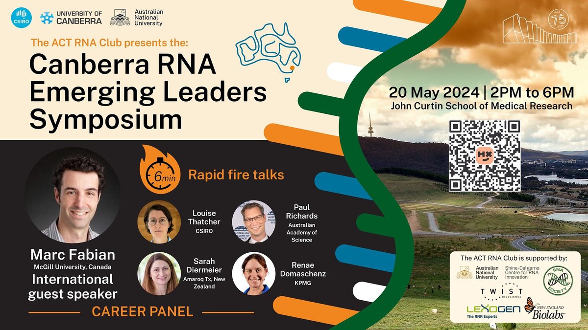 #HappeningRightNow Canberra RNA Emerging Leaders Symposium at #JCSMR #mRNA #RNA #ShineDalgarno