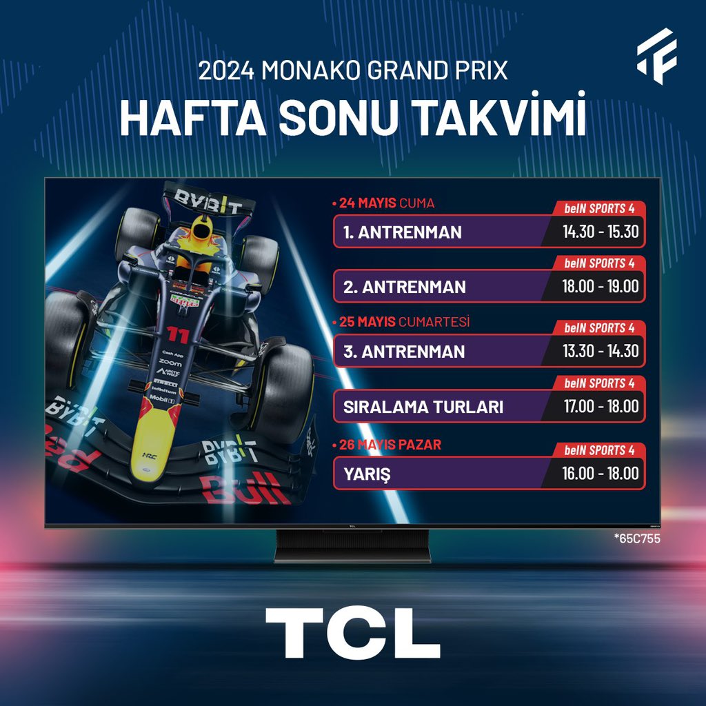 F1tutkumuz's tweet photo. ARABALAR ARA VERMEDEN DÖNÜYOR😍

🤩Farklı model ve yenilikleriyle Formula 1 heyecanını ikiye katlayan TCL Electronics, Monako GP yayın akışını sunar!

#MonacoGP | #F1 https://t.co/HL80i8sKXk