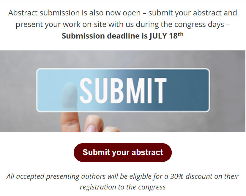 📢 Abstract Submission !!! Submit your abstract by July 18, 2024 for poster presentation Click to submit your abstract 👇 bit.ly/3TpBCKk Click to register 👇 bit.ly/4a1Pzn7 @nagler_EBMT @KrogerNicolaus @NicoGagelmann