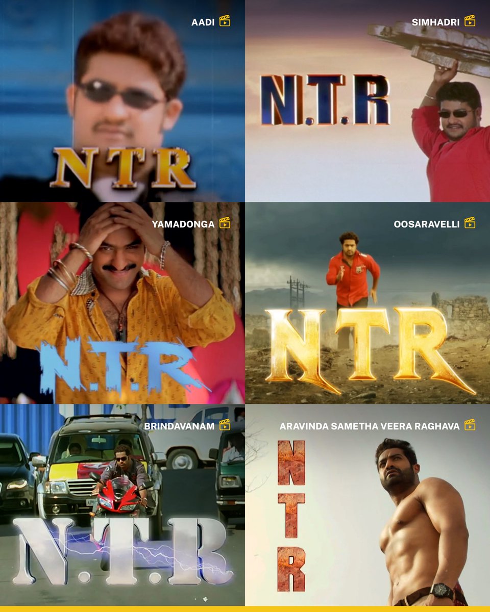 On @tarak9999‘s birthday, here’s us looking at the title cards from his movies over the years 🤩🔥 Which one is your favourite?