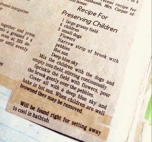 Recipe for preserving children.
