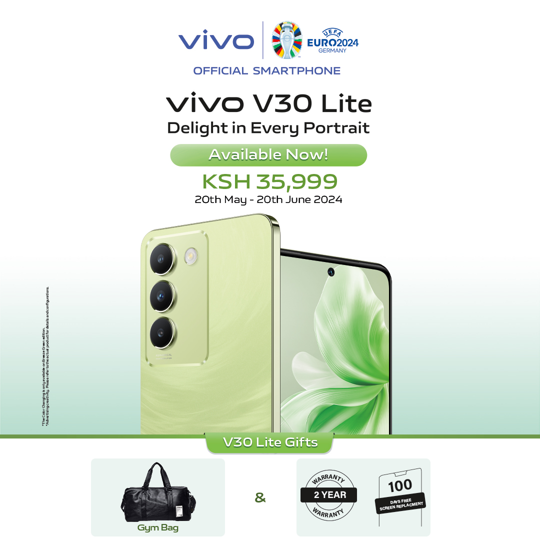 Introducing the V30 Lite: where innovation meets power! Enjoy lightning-fast 80W FlashCharge, a stunning color-changing design, and the brilliance of a 120Hz AMOLED display. 

Available at RRP Ksh 35,999.

#vivoKenya
#V30Lite
#TrueColorOfKenya
#DelightInEveryPortrait