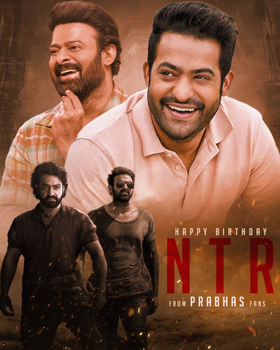 Here's wishing the energetic performer and power house, young tiger NTR @tarak9999 garu a very Happy Birthday on behalf of Rebelstar #Prabhas fans ❤️ Best wishes for #Devara, #NTRNeel, #War2 and all other future endeavours! #HappyBirthdayNTR