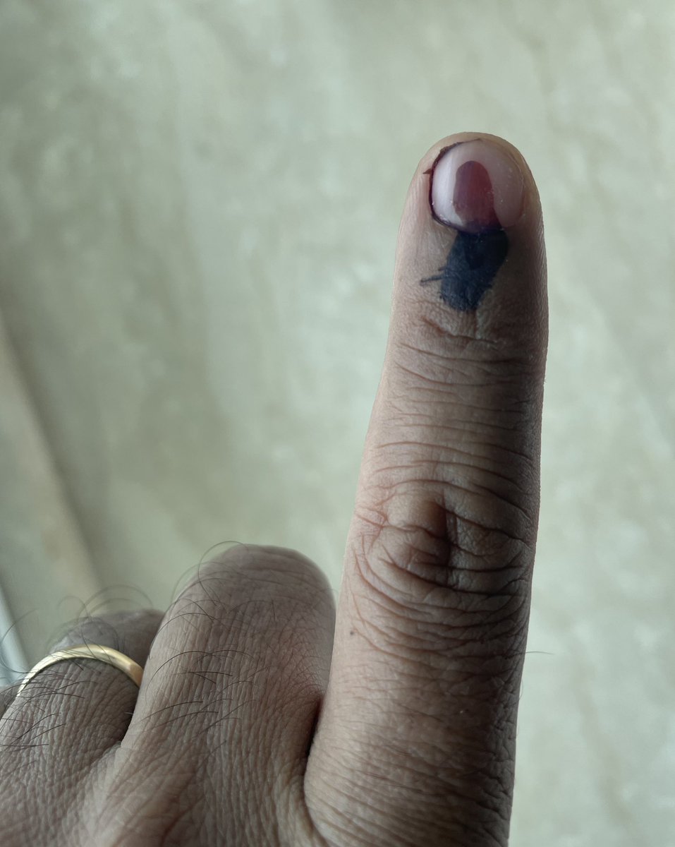 Voted today morning. Very impressed with the meticulous arrangements. Complex & mammoth Indian Elections is executed seamlessly with 900+ M eligible voters exercising their franchise. Democracy is one of India’s finest achievements. Thanks @ECISVEEP. #Democracy #ProudIndian