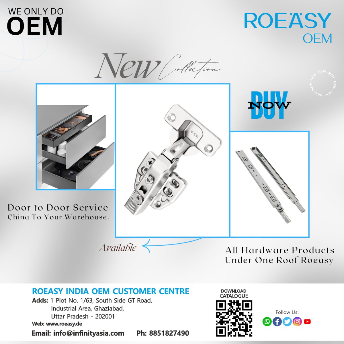 Discover the perfect blend of style and utility with '𝐑𝐨𝐞𝐚𝐬𝐲' kitchen hardware collection under one roof.

#Roeasy #Roeasyindia #3DPrinting #HydraulicHinges #BedFittings #FurnitureDesign #HomeImprovement #DIYProjects #InteriorDesign #FurnitureHardware #InnovativeDesign