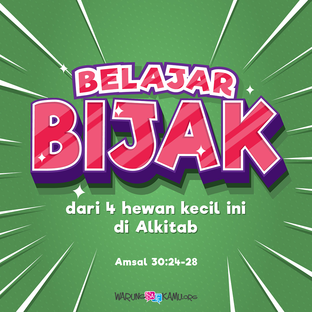 warungsatekamu's tweet photo. Dari Kitab Amsal 30:24-28, kita bisa belajar bijak dari 4 hewan berikut:

(1/10) https://t.co/BTZQKa8DdX
