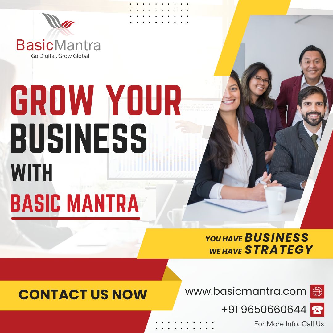 👉 Look no further than 𝐁𝐚𝐬𝐢𝐜 𝐌𝐚𝐧𝐭𝐫𝐚! We've got the 𝐒𝐭𝐫𝐚𝐭𝐞𝐠𝐢𝐞𝐬 you need to take your business to the next level.
.
✅Contact us👇
📞 𝐏𝐡𝐨𝐧𝐞: +91 9650660644
.
.
.
#Basicmantra #businessstrategy #BusinessSuccess #businessgrowth #digitalmarketingservices