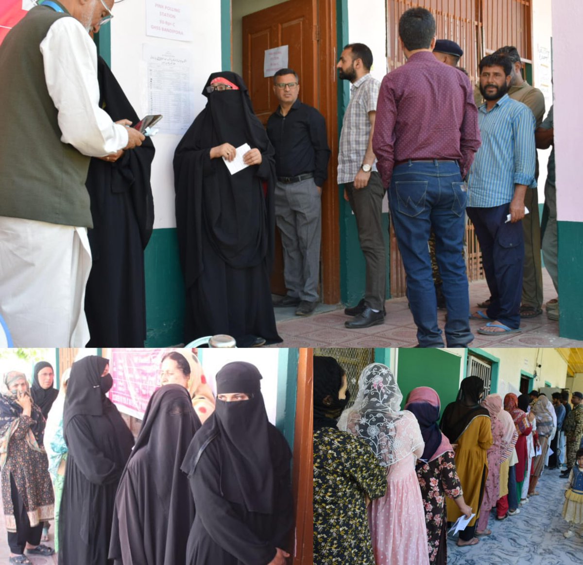 #KashmirGoeaToPoll #BandiporaGoesToPoll Ensuring that all necessary resources and support are available to facilitate voting, DEO Bandipora @dcbandipora along with ADC & DyDEO visit #PinkPollingStation of 15-BPR AC @ECISVEEP @ceo_UTJK @diprjk @SpokespersonECI
