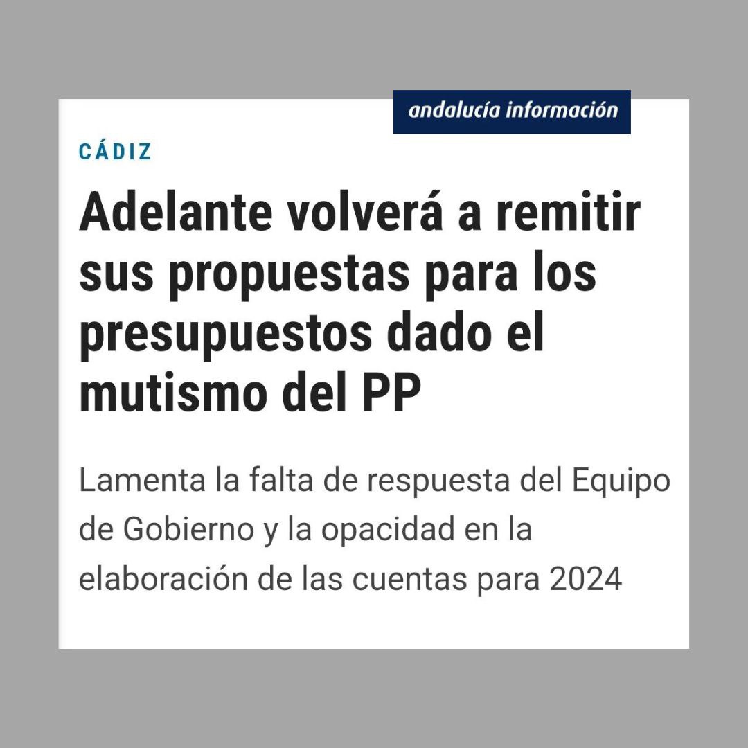 🔴De nuevo asistimos a un anuncio, a un reanuncio, a propaganda y humo de un Equipo de Gobierno que demuestra la falta de trabajo, de proyecto de ciudad y de responsabilidad con la ciudadanía de #Cádiz 👇 ℹ️ acortar.link/G5Kh1m