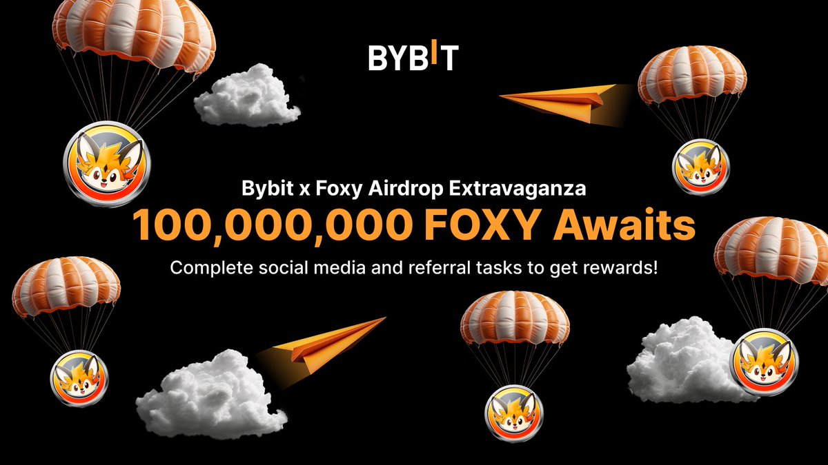 sviprotop's tweet photo. 🔥 Join me on Bybit and complete the Airdrop Hunt event for a chance to win a share of the 100,000,000 FOXY prize pool! 👉 Follow this link: https://t.co/EEG19c8cvk https://t.co/Bdg2WMe6X0