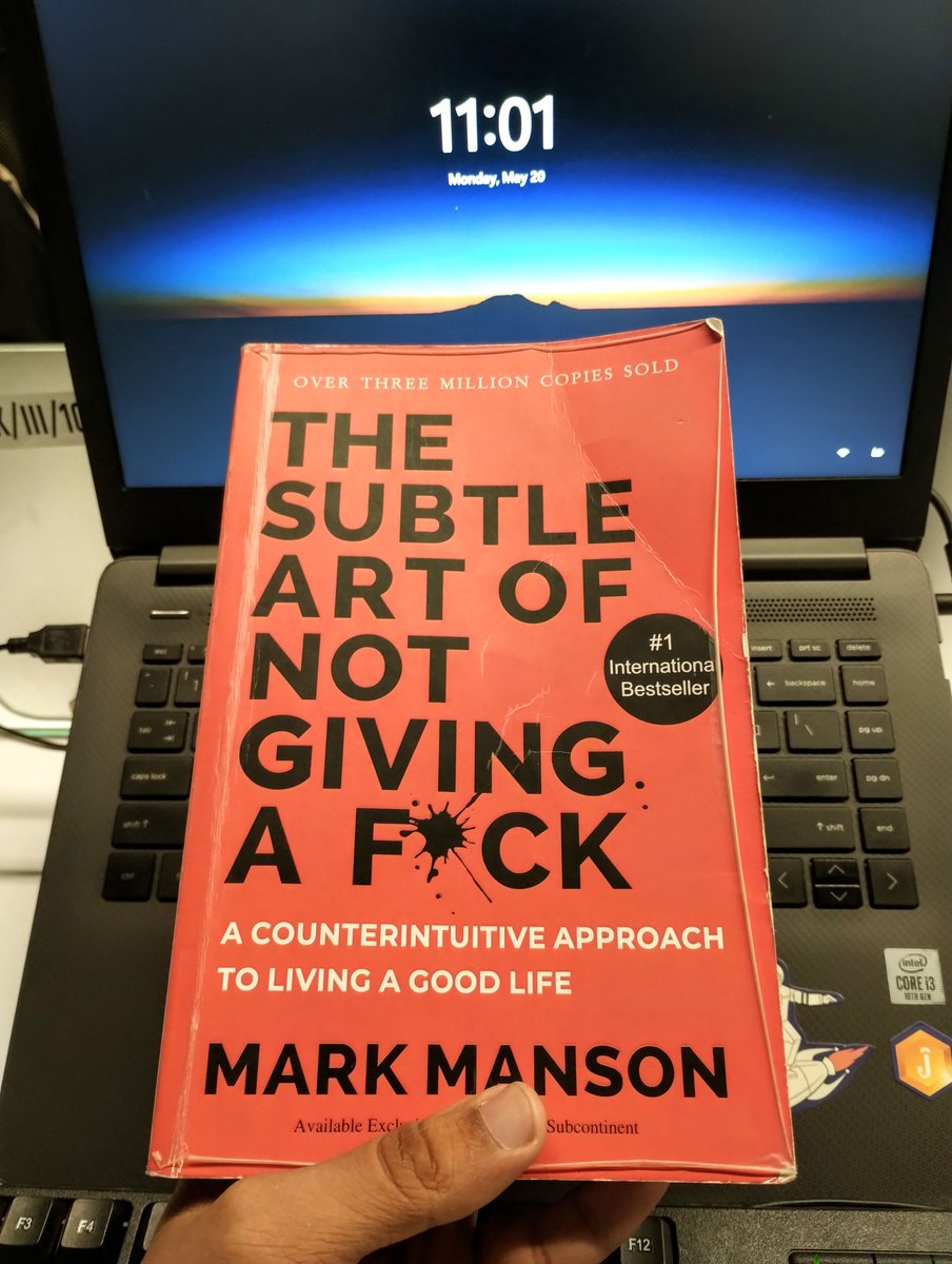 m_labeeb_7's tweet photo. The Subtle Art of Not Giving a F*ck by @markmanson, this book dives into some real shit that we're often afraid to talk about. It's really good and worth a read! #ReadingJourney #MarkManson https://t.co/wCQjPggsyN