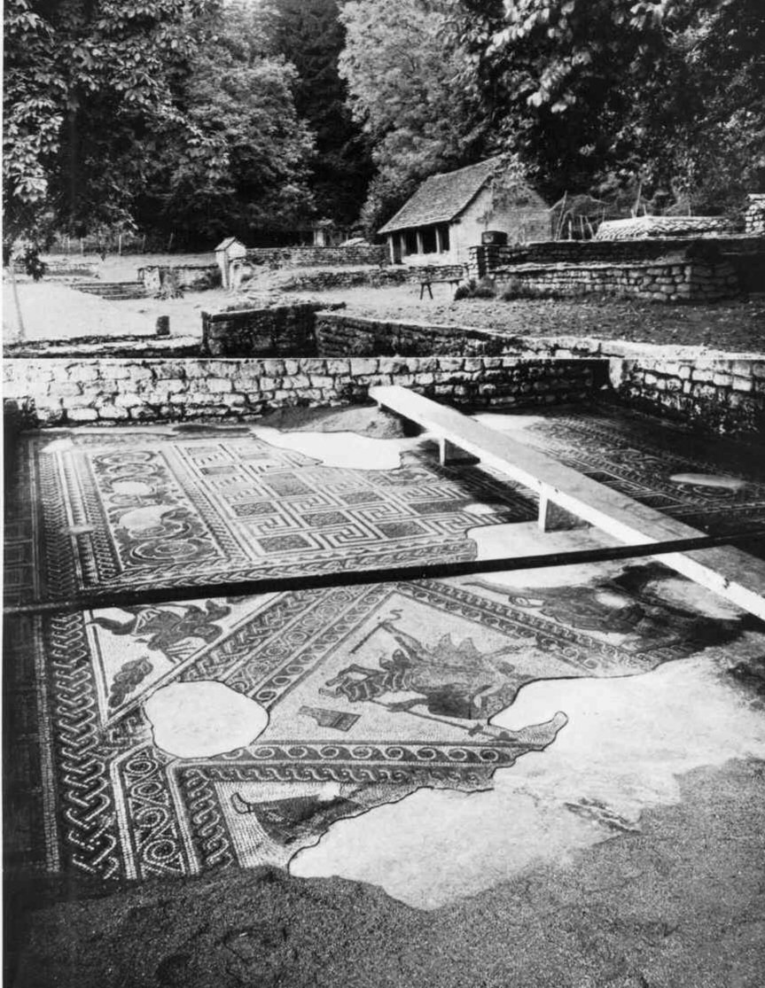 Something special for #MosaicMonday... A one hundred year old photograph of the Grand Dining Room mosaic at Chedworth Roman Villa. The image was used in the National Trust's appeal to preserve the Villa for the nation.