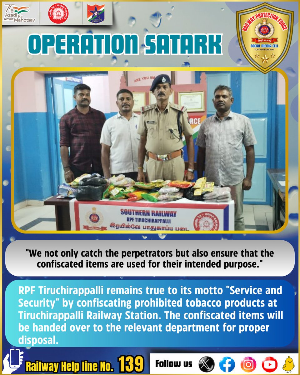 #operationsatark #RPF #RPFSR #Goodwork #railways #Southernrailways @RailMinIndia @RPF_INDIA @GMSRailway