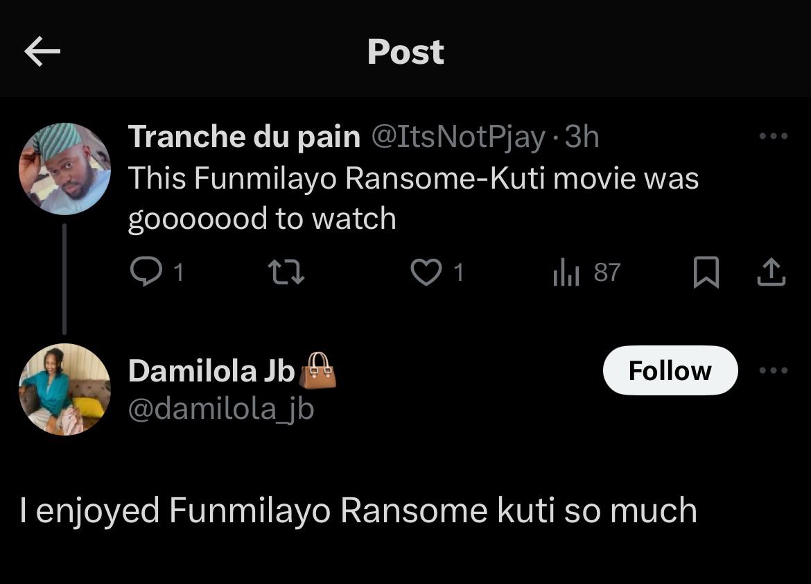 The reviews 10/10 let's go! We don't play#FunmilayoRansomeKuti #FRKtheMovie #FRKincinema #BAPProduction  #FelasMother #Terrakulture