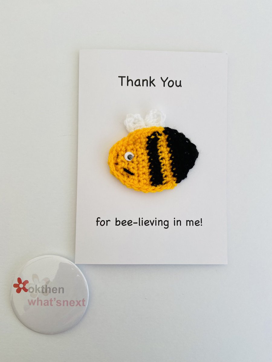 Happy world bee day! 🐝 Here’s a puntastic  #thankyou card available in my #etsy shop  🎉 perfect for #endofterm gifts

okthenwhatsnextcraft.etsy.com

#earlybiz #crochet #etsy #elevenseshour