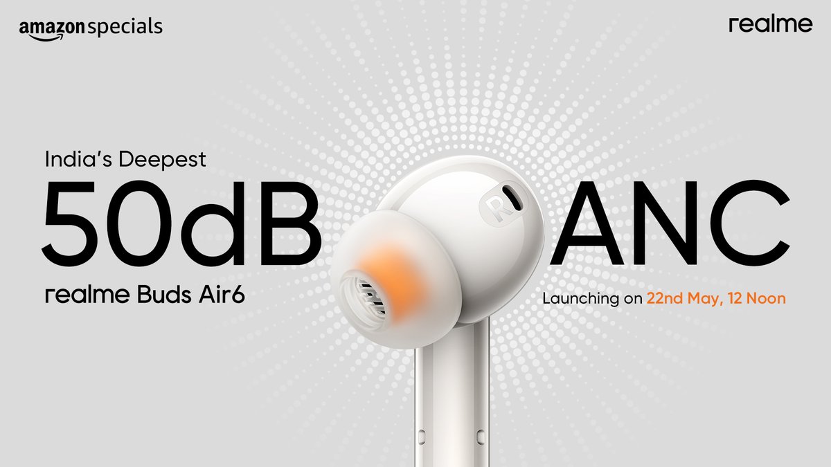 In a world of cancel culture, cancel every noise with India’s deepest 50dB ANC and listen only to your beats. #realmeBudsAir6, launching on 22nd May, 12 Noon Know more: bit.ly/3UFaFBD