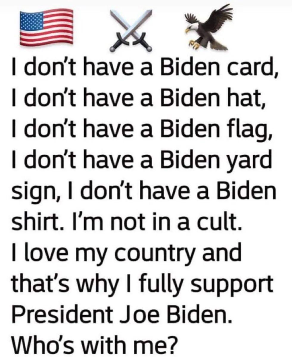 I am voting for President Biden. Period.