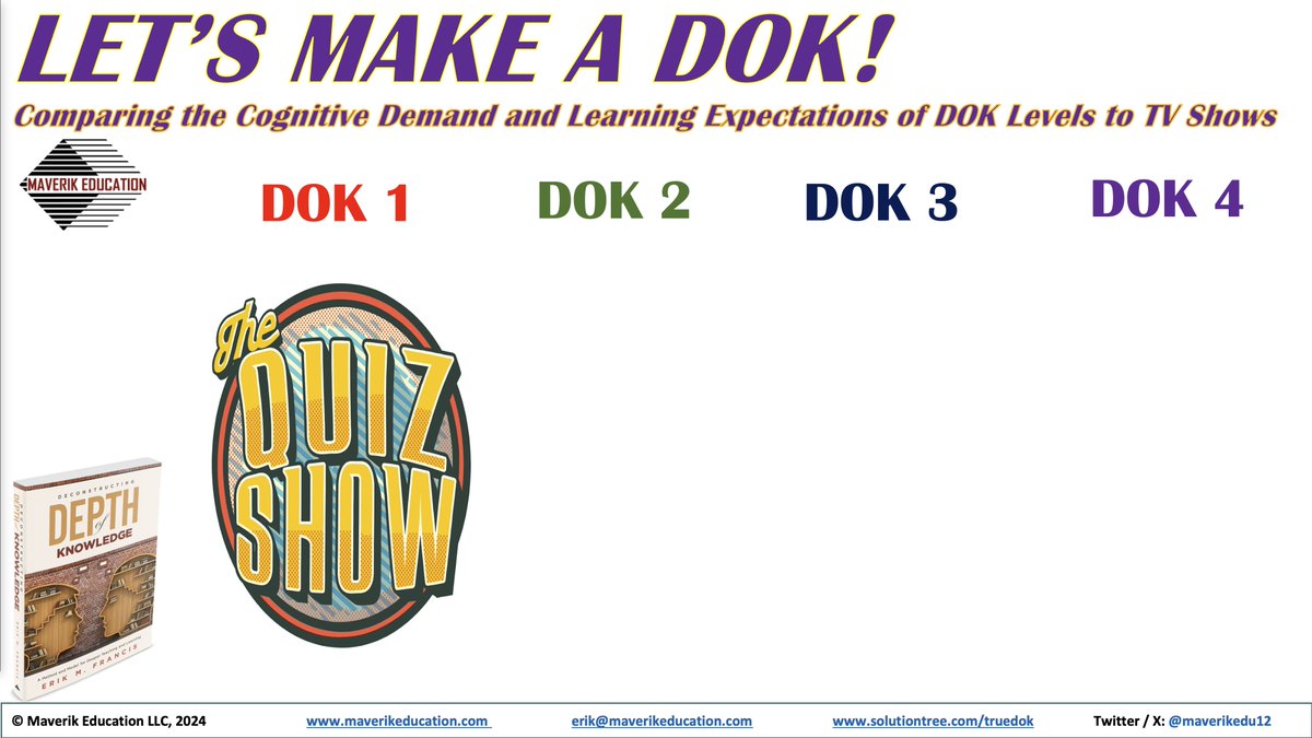 How are the goals and expectations of DOK 1 teaching and learning experiences similar to TV quiz shows? How could you emulate different quiz shows in your classroom to engage students in DOK 1 teaching and learning experiences actively and collaboratively? Please read my latest