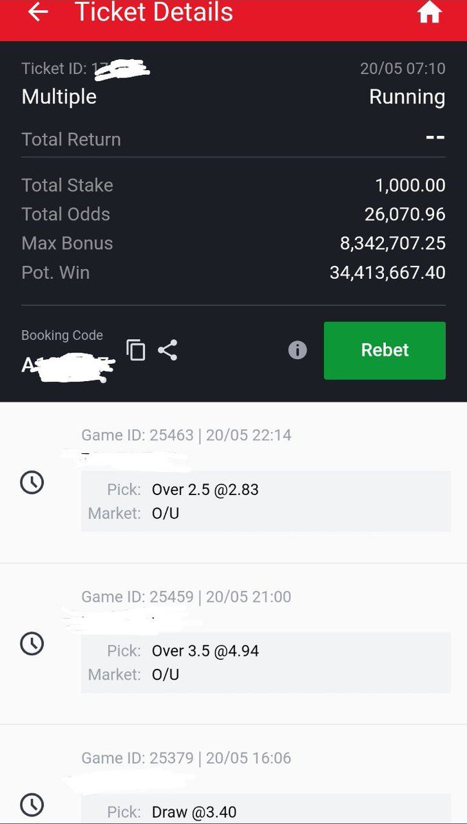 jujupunte's tweet photo. ALL GAMES IN THIS TICKET ARE TODAY GAMES,TO FINISH TODAY AND IT IS FOR FREE. STAKE 1K AND WIN 34M.
JOIN LINK AND GET GAME CODE FOR FREE👇👇👇👇👇

JOIN NOW👇👇👇
https://t.co/IPwT0pIqXt

Sure Odds 👇👇👇
https://t.co/xgqEVeOPkZ

100% win Code 👇👇👇
https://t.co/JFw1ahzEJn https://t.co/r2oh4XupKi