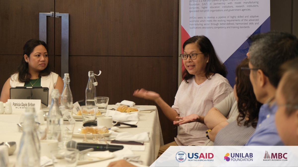 On May 16, MBC brought together government relations and HR heads of manufacturing companies for a roundtable discussion focused on enhancing enterprise-based training in PH.

Know more about AMDev: tinyurl.com/LearnAboutAMDev  

#AMDev #AMDevFuture #AdvancedManufacturing