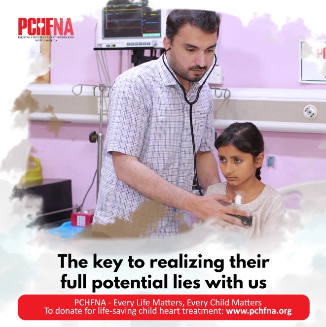 Through life-altering heart treatment, deserving children in Pakistan suffering from #CHD can go on to live a completely normal life & realize their full potential.
#EveryLifeMattersEveryChildMatters #PCHFNA 
#Donate: pchfna.kindful.com 
#ConqueringCHD #CHDAwareness #Charity