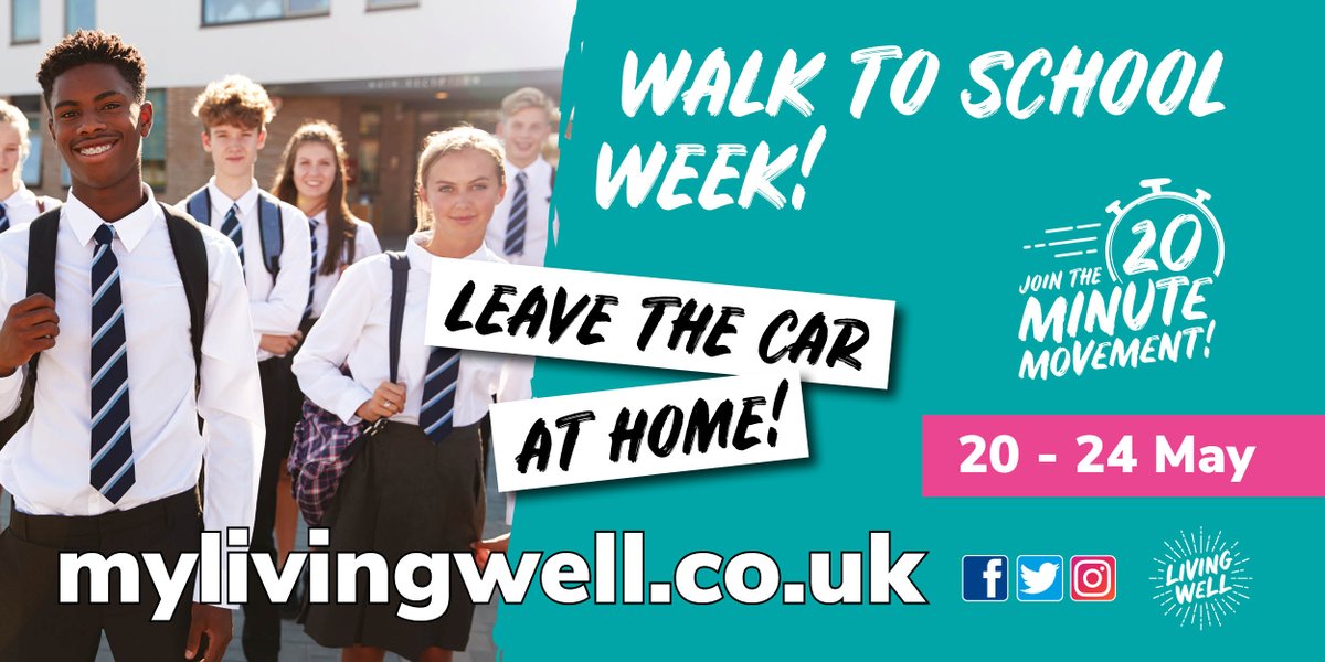 📢 #WalkToSchoolWeek starts today!🚶 Let’s get as many children as possible to walk, wheel, cycle or scoot to school! Increasing levels of physical activity can have a positive impact on anxiety, depression & self-esteem. Find out more orlo.uk/PLC5r #20MinMove
