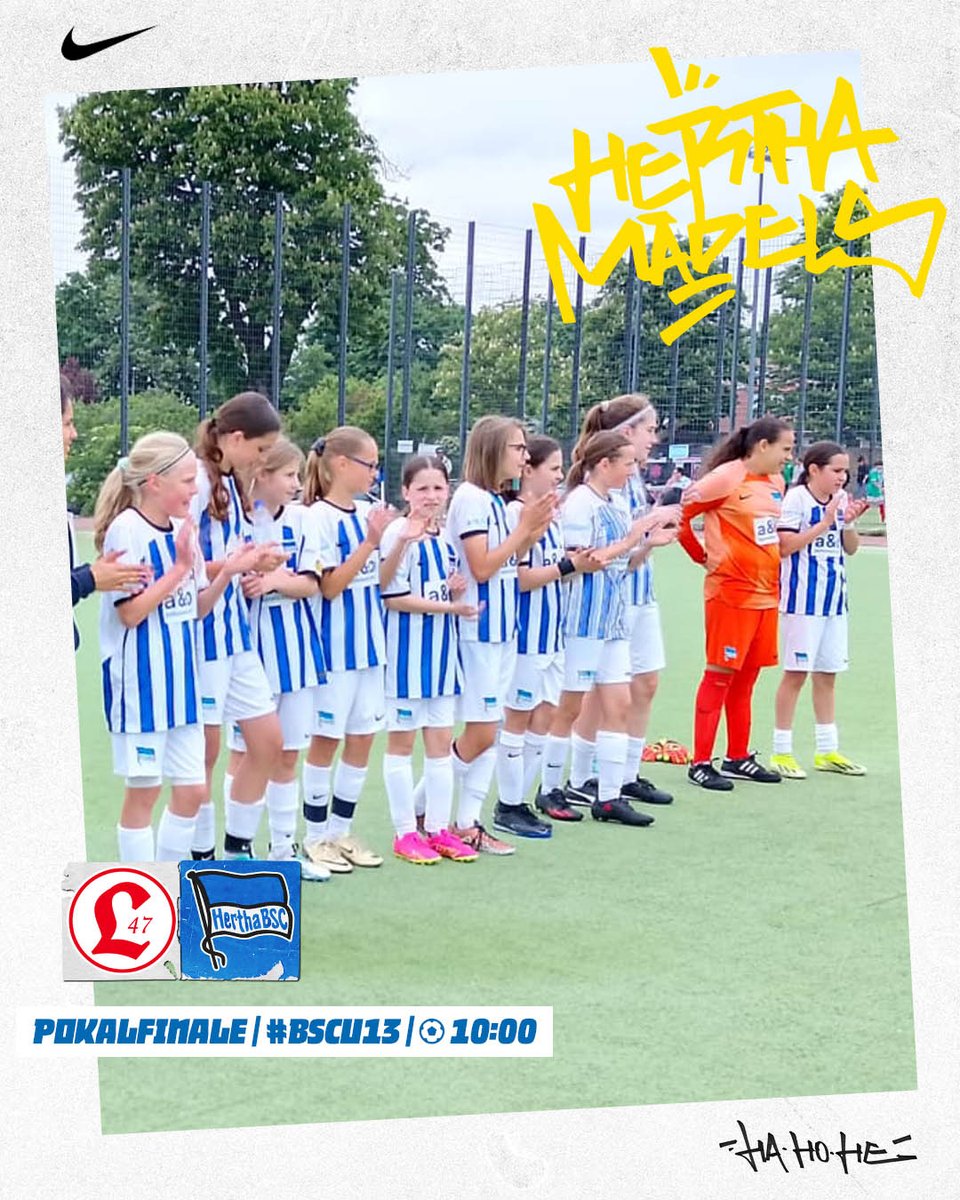 HerthaBSCFrauen's tweet photo. POKALFINALE! 💙🤍 Unsere #BSCU13 können heute das Double perfekt machen! 🔥
🆚 SV Lichtenberg 47
📍 Volkspark Mariendorf
⏰ 10:00 Uhr
#L47BSC #HerthaMaedels #HaHoHe https://t.co/QIkHK8MBou