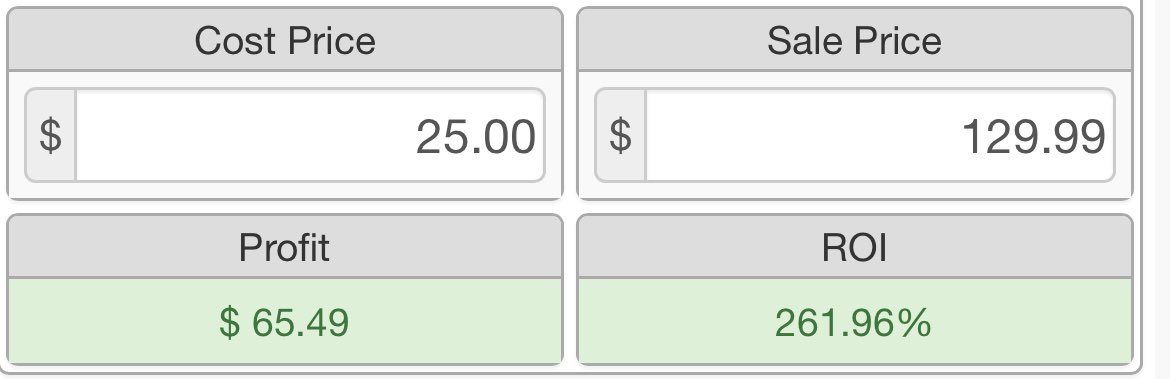 A2A at its best . 

Buy cost $25 
Sold at $130 FBM 

ROI 260% 🤯 

Not an average A2A flip though .