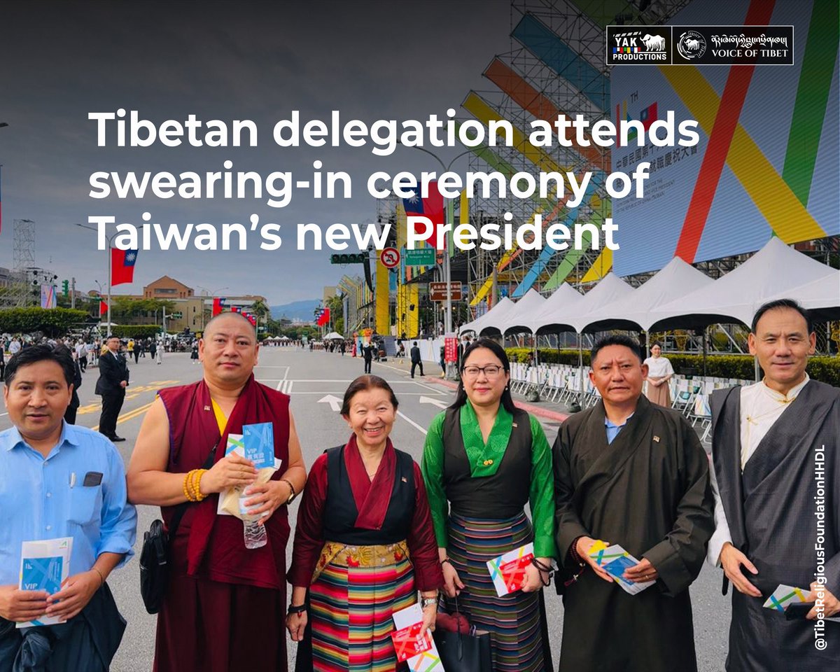 Tibetan delegation, led by Kalon Norzin Dolma and TPiE Deputy Speaker Dolma Tsering, accompanied by MP  Tenpa Yarphel and  MP Serta Tashi Dhondup,  DIIR secretary Karma Choeying, and Rep. Kelsang Gyaltsen Bawa attended the swearing-in ceremony of Taiwan’s new President.