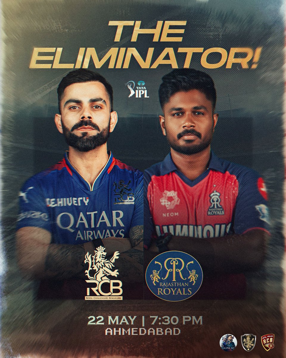 The Eliminator! The Battle Royale!🤩

We're all set to take on the Royals in our quest for glory👊

MISSION PLAYOFFS begins! 

#RCBvsRR #Eliminator #Playoffs #RoyalChallengersBengaluru #RCB #IPL2024 #RoyalRumble #Ahmedabad #Playbold #NammaTeamRCB
