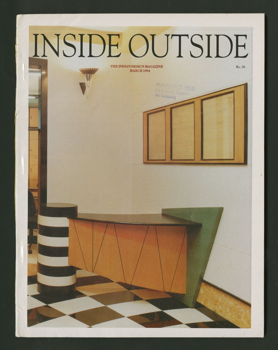 #7dies7cobertes de #InsideOutside

📆1/7

Núm. 110 (1994)
Coberta: #VineshGandhi

De les nostres #revistesdedisseny
De nuestras #revistasdediseño
From our #DesignMagazines

#7days7covers #coverdesign #disseny #diseño #design #indiandesign #arquitectura #interiorisme #mobiliari