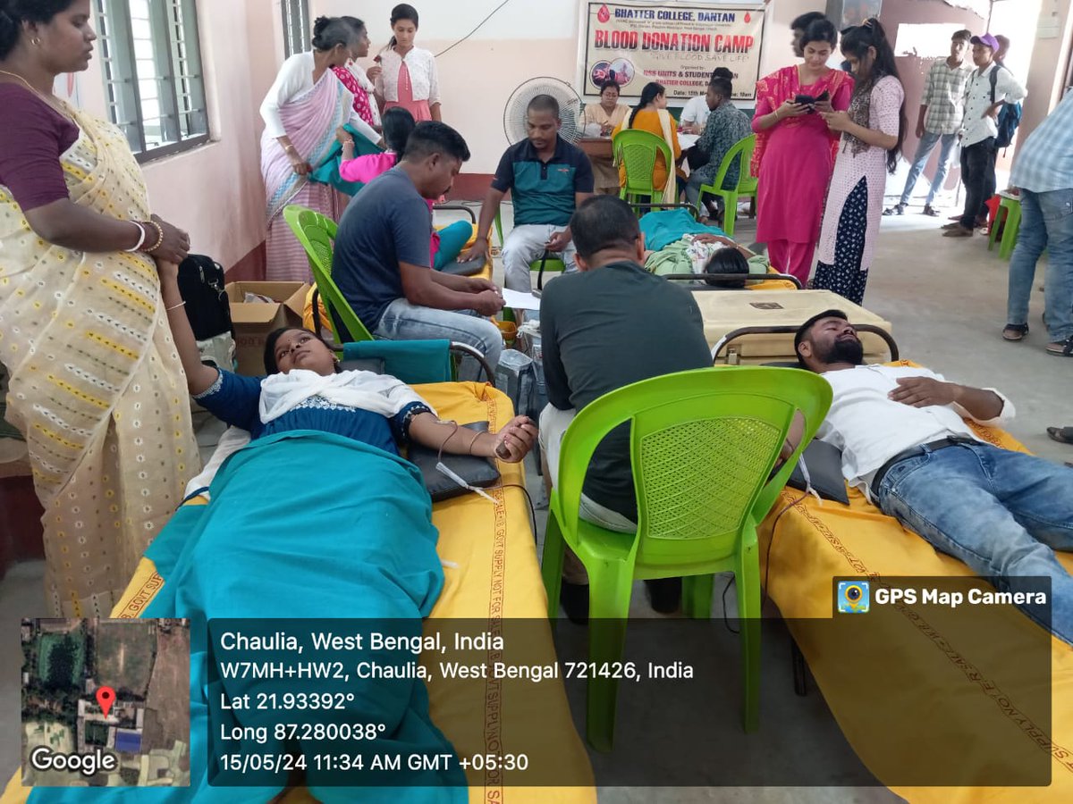 NSS Unit Bhatter College, Dantan organized blood donation camp. NSS Volunteers took active part & donated blood. 100 Units blood donated in this camp. @ianuragthakur @NisithPramanik @YASMinistry @_NSSIndia