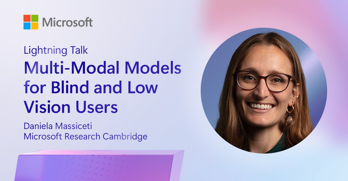 Announcing the Microsoft Research Forum on 4 June! I'll be speaking on the challenges/opportunities of large AI models for blind users, and on what it will take to realise Equitable AI (alongside a panel of my wonderful colleagues). Register to join in!🤩 aka.ms/AAq6ybf